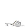 Bottega Veneta Sandals Women Leather Silver
