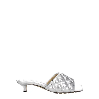 Bottega Veneta Sandals Women Leather Silver