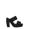 Bottega Veneta Black Raffia Heels