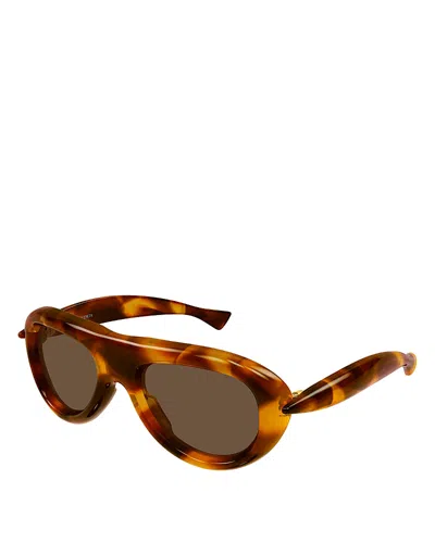 Bottega Veneta Sardine Aviator Sunglasses, 54mm In Brown