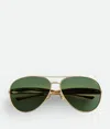 Bottega Veneta Bv1305s Linea Unapologetic Sunglasses In Gold