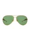 Bottega Veneta Aviator Sunglasses In Gold