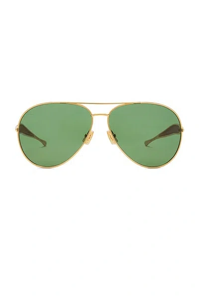 Bottega Veneta Sardine Aviator Sunglasses In Gold