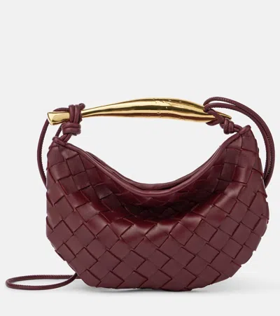Bottega Veneta Sardine Baby Intrecciato Leather Tote Bag In Red