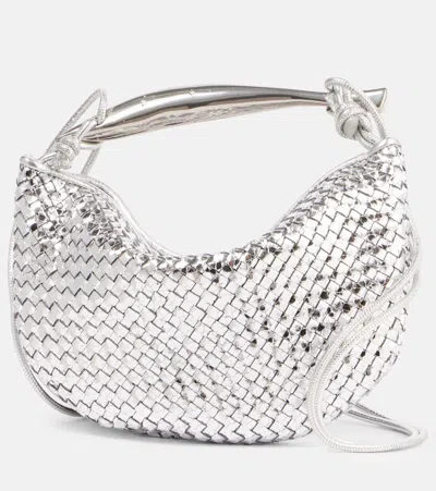 Bottega Veneta Tote Sardine Baby Aus Metallic-leder