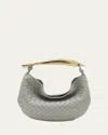 Bottega Veneta Sardine Leather Tote Bag In Agate Grey Muse Brass