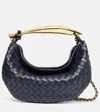 Bottega Veneta Sardine Chain Intrecciato Leather Shoulder Bag In Blue