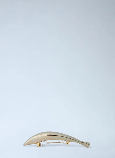 Bottega Veneta Sardine Hair Clip In Gold