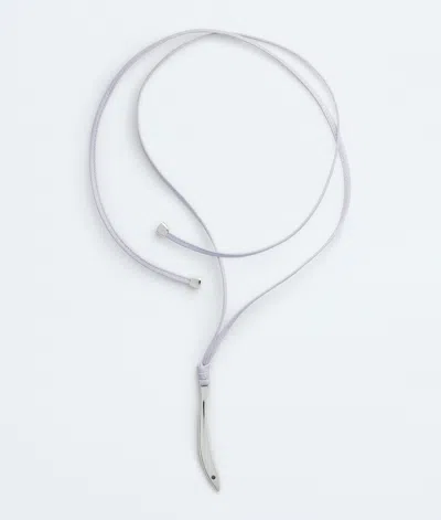 Bottega Veneta Sardine Leather Necklace In Metallic