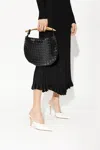 Bottega Veneta Womens Black-m Brass Sardine Mini Intrecciato Leather Cross-body Bag In Black