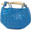 Bottega Veneta Sardine Intrecciato Crossbody Bag In Deep Pacific/brass