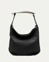 Bottega Veneta Sardine Large Intrecciato Leather Hobo Bag In Black