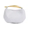 Bottega Veneta Small Sardine Leather Top Handle Bag In White