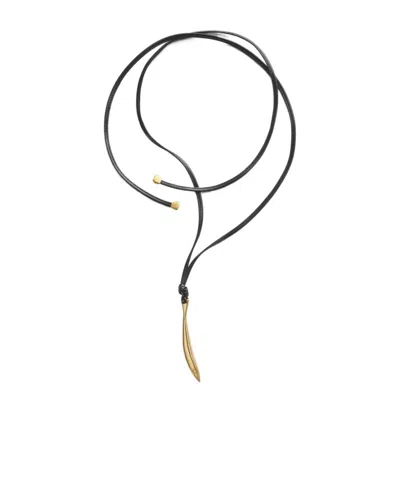 BOTTEGA VENETA SARDINE LEATHER NECKLACE