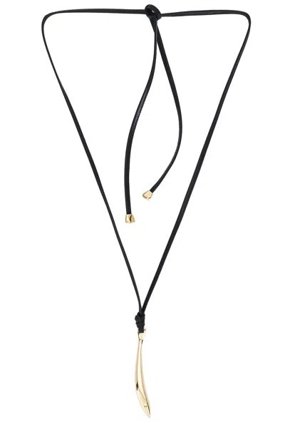 Bottega Veneta Sardine Leather Necklace In Black