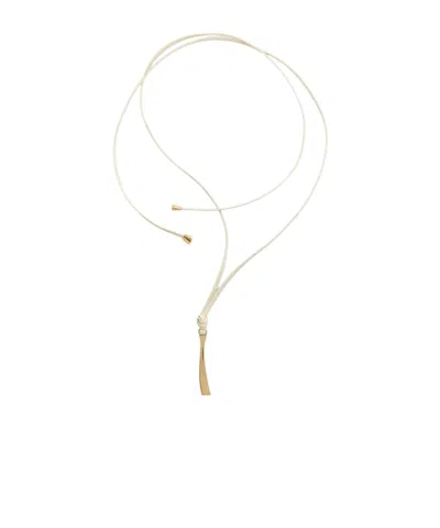 Bottega Veneta Sardine Leather Necklace In Gold