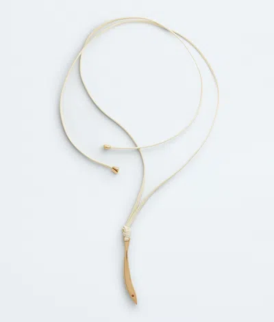 Bottega Veneta Bottega  Veneta Sardine Leather Necklace In Neutral