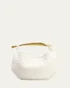 Bottega Veneta Sardine Leather Top-handle Bag In White