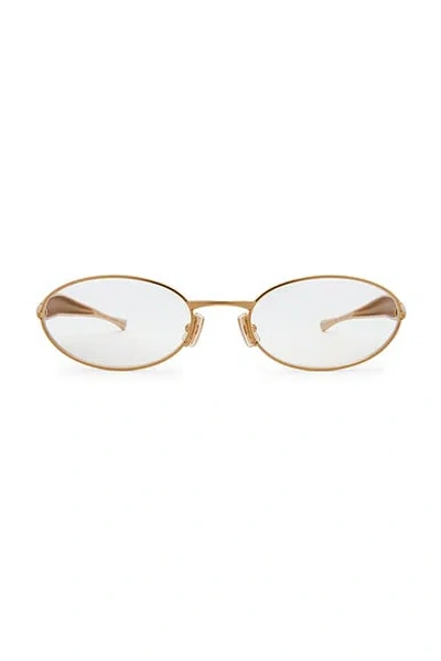 Bottega Veneta Sardine Oval Optical Glasses In Gold