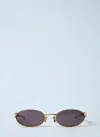 Bottega Veneta Sardine Oval-frame Gold-tone Sunglasses In Gold