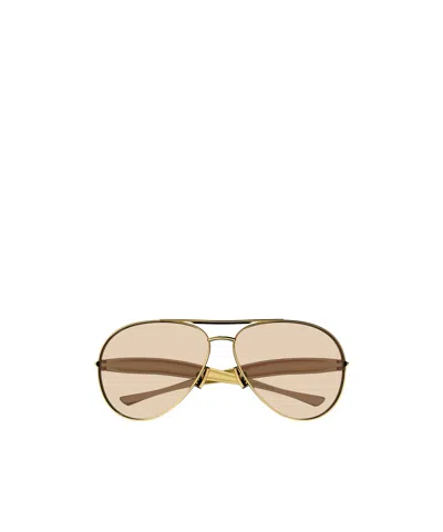 Bottega Veneta Sardine Pilot-frame Sunglasses In Nude
