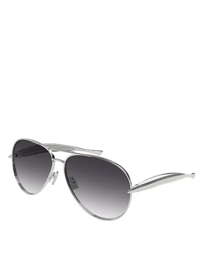 BOTTEGA VENETA SARDINE PILOT METAL SUNGLASSES, 64MM