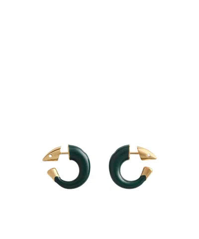 Bottega Veneta Sardine-shaped Earrings In Dark Green