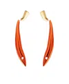 Bottega Veneta Sardine Shaped Earrings In Red