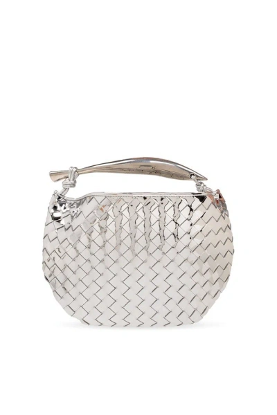 Bottega Veneta Sardine Small Handbag In Silver