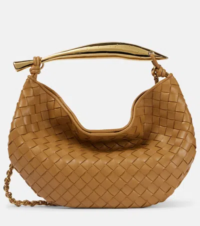 Bottega Veneta Sardine Medium Leather Shoulder Bag In Beige