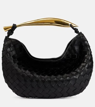 Bottega Veneta Sardine Small Leather Tote Bag In Black