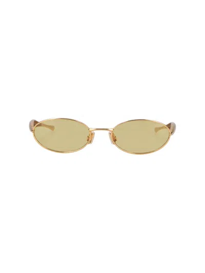 Bottega Veneta 'sardine' Sunglasses In Gold