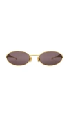 Bottega Veneta Sardine Sunglasses In Gold & Grey