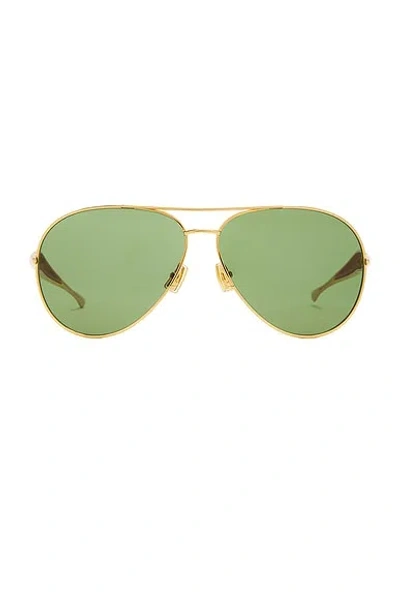 Bottega Veneta Sardine Sunglasses In Shiny Gold