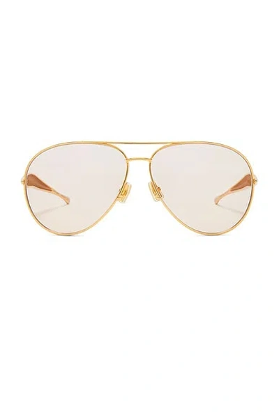Bottega Veneta Sardine Sunglasses In Shiny Gold