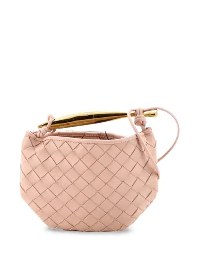 Pre-owned Bottega Veneta Sardine Top Handle Bag Intrecciato Nappa Mini Satchel In Neutral