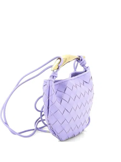 Pre-owned Bottega Veneta Sardine Top Handle Bag Intrecciato Nappa Mini Satchel In Purple