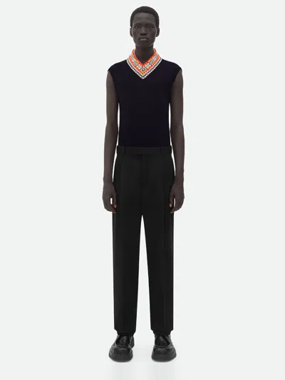 Bottega Veneta Pleated Sartorial Wool Twill Trousers In Black