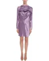 Bottega Veneta Satin Bandana Midi Dress In Purple