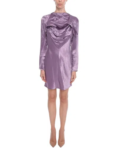 Bottega Veneta Satin Bandana Midi Dress In Purple