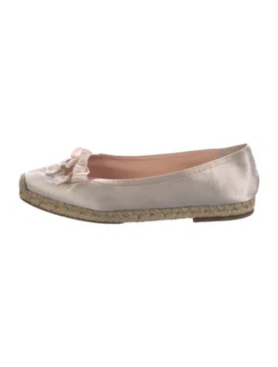 Pre-owned Bottega Veneta Satin Floral Print Espadrilles In Neutral