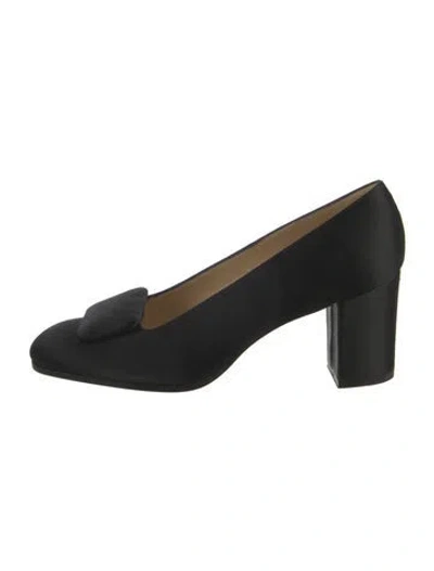 Pre-owned Bottega Veneta Satin Pumps In Black