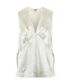 Bottega Veneta Satin Blouse In White