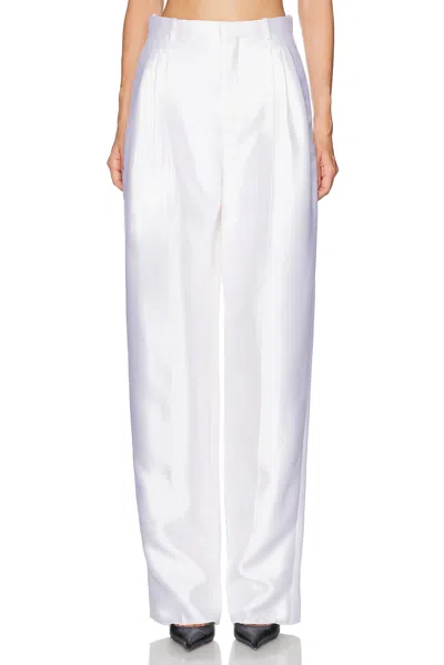 Bottega Veneta Satin Wide Leg Trouser In Chalk