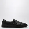Bottega Veneta Sawyer Blue Slip-on Sneakers With Logo Detail And Intreccio Motif In Leather Man In Black