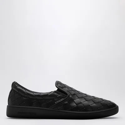 BOTTEGA VENETA SAWYER BLACK SLIP-ON SNEAKER IN INTRECCIATO