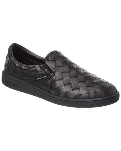 Bottega Veneta Sawyer Intrecciato Leather Slip-on Sneaker In Black