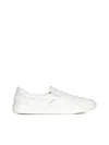Bottega Veneta White Slip-on Sneakers With Intreccio Motif In Leather Man In White