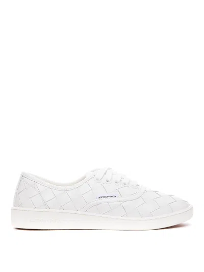 Bottega Veneta Sawyer Intrecciato Leather Low-top Sneakers In White
