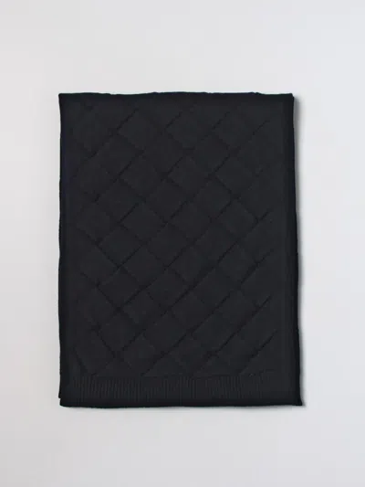 Bottega Veneta Scarf In Wool With 3d Intreccio Pattern In Black